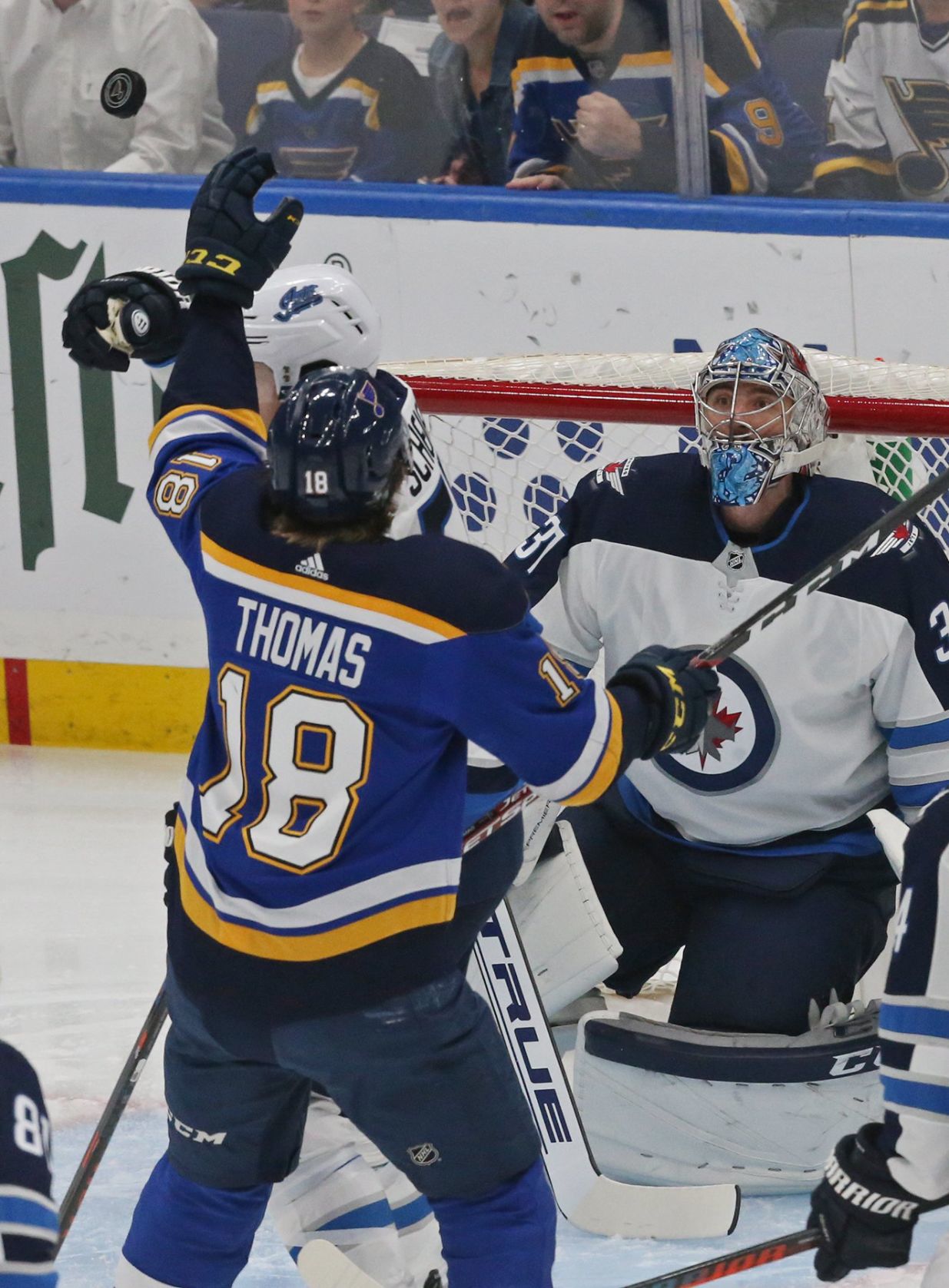 Blues and Jets skate in game 4 at the Enterprise Center